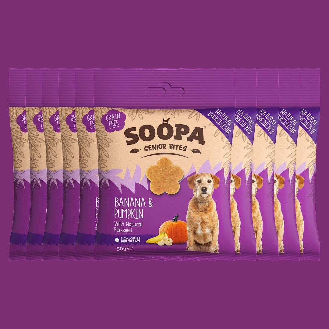 Friandises pour chiens senior (banane, citrouille et graines de lin)
