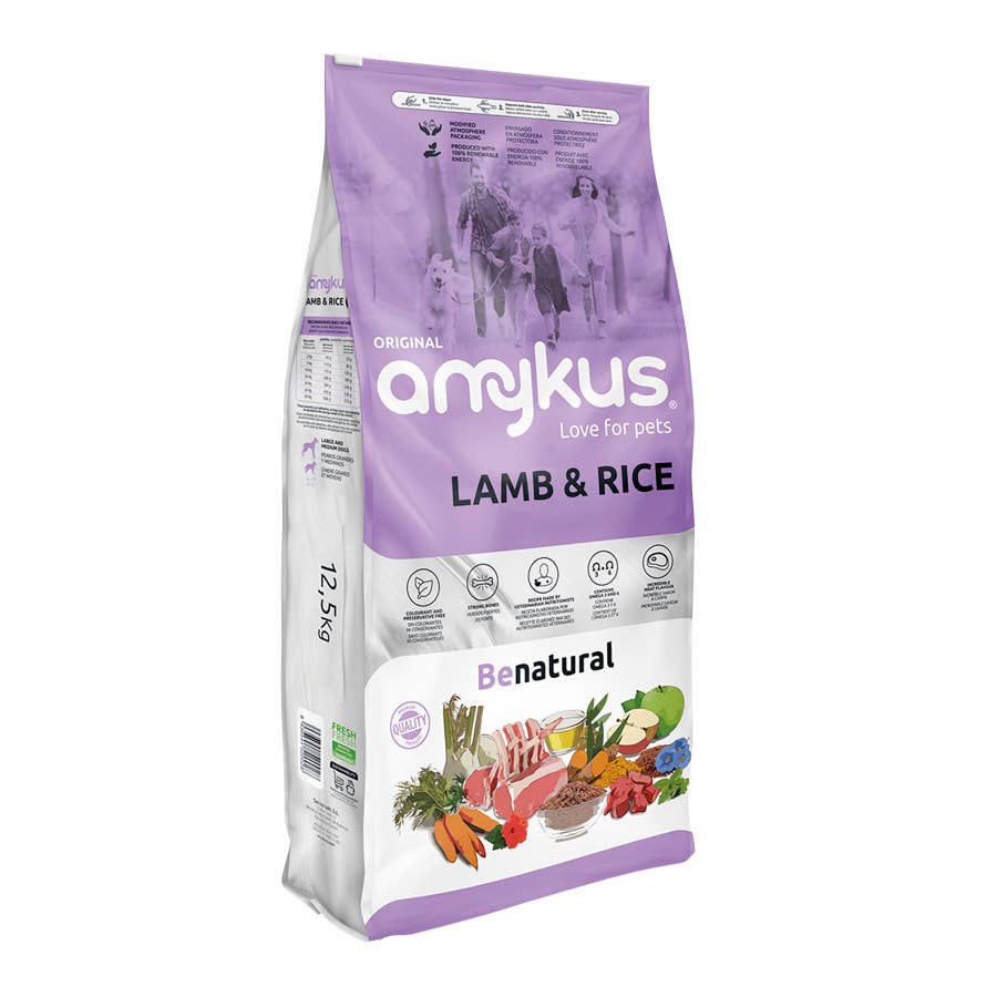Croquettes Amykus Original Lamb & Rice - Nourriture à base d'agneau pour chiens