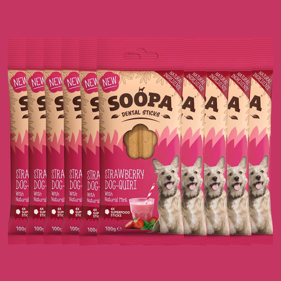 Bâtonnets Dentaires pour Chiens Saveur Fraise