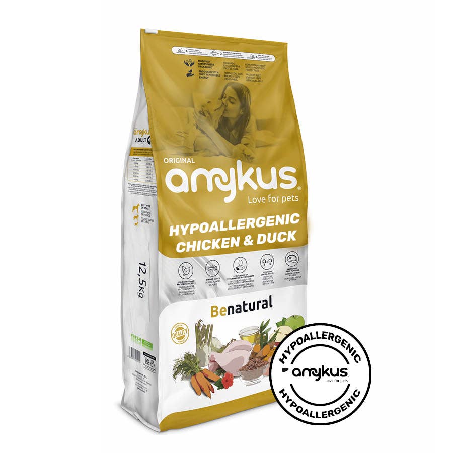 Croquettes Amykus hypoallergénique sans céréale - au poulet et canard